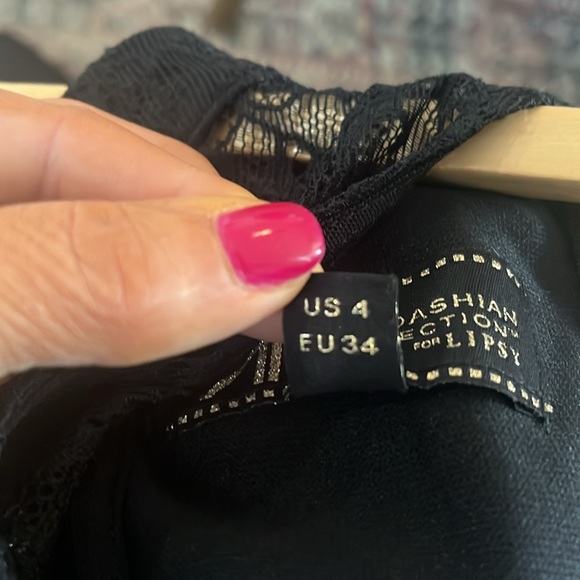 NWOT Kardashian Kollection for Lipsy Black Lace Lined Cocktail Dress Sequin 4 - Picture 6 of 10